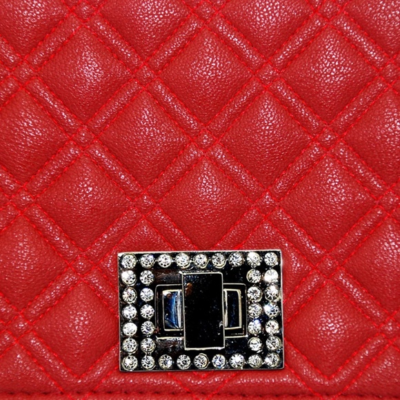 Red Cocobella Quilted Envelope Clutch | Evening Handbag | Purse - Picture 5 of 8